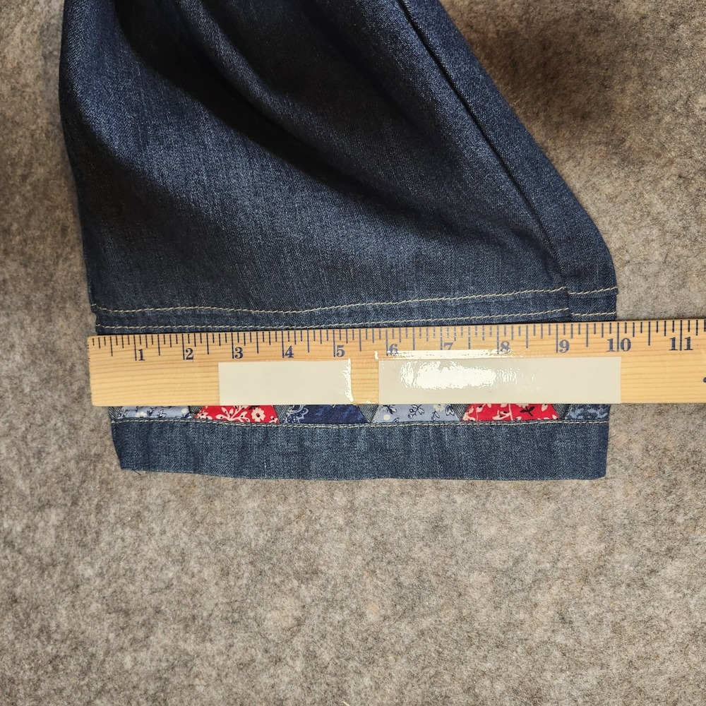 Koret City Blues VTG 2-Piece Set‎ Top & Pants Plus 22 W Blue Denim Patchwork - Picture 14 of 15